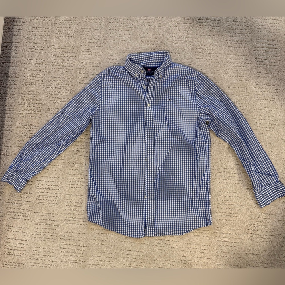 Vineyard Vines by Shep & Ian Boys Blue Gingham Shirt